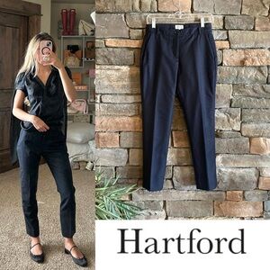 Hartford Wool Pinstripe Office Ankle Dress Corpcore Pants